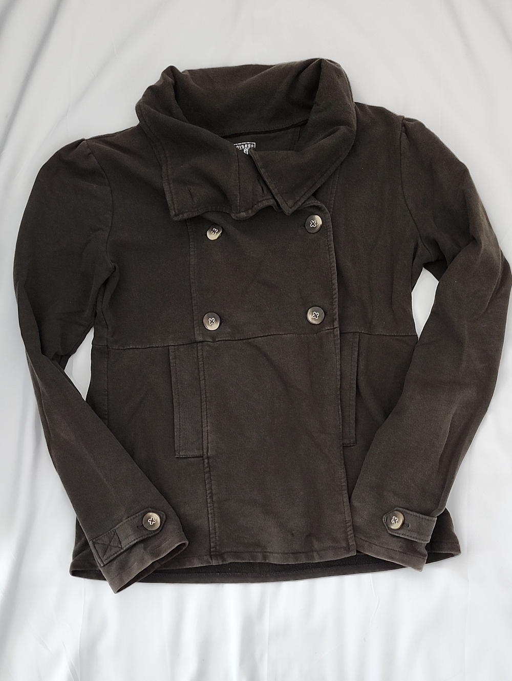 Converse Women's Double-Breasted Pea Coat - Dark Olive Green